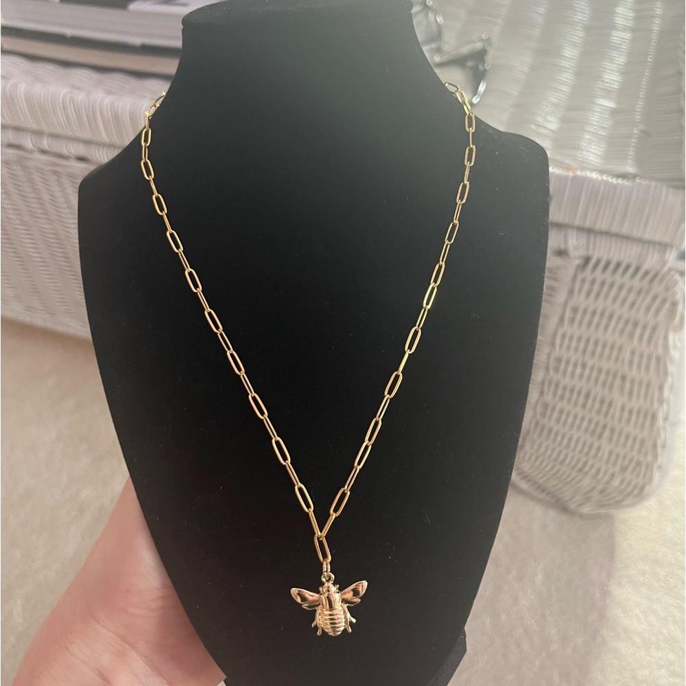 14K gold plated paperclip chain necklace